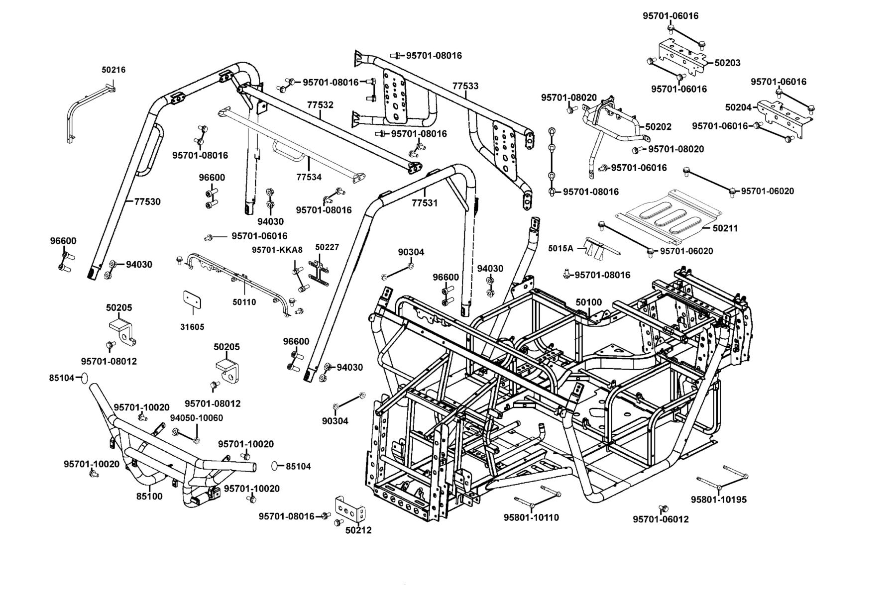 UXV 700i (2017~) Frame Body parts diagram