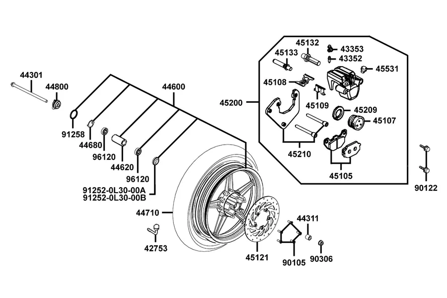 F07 Front Wheel parts diagram