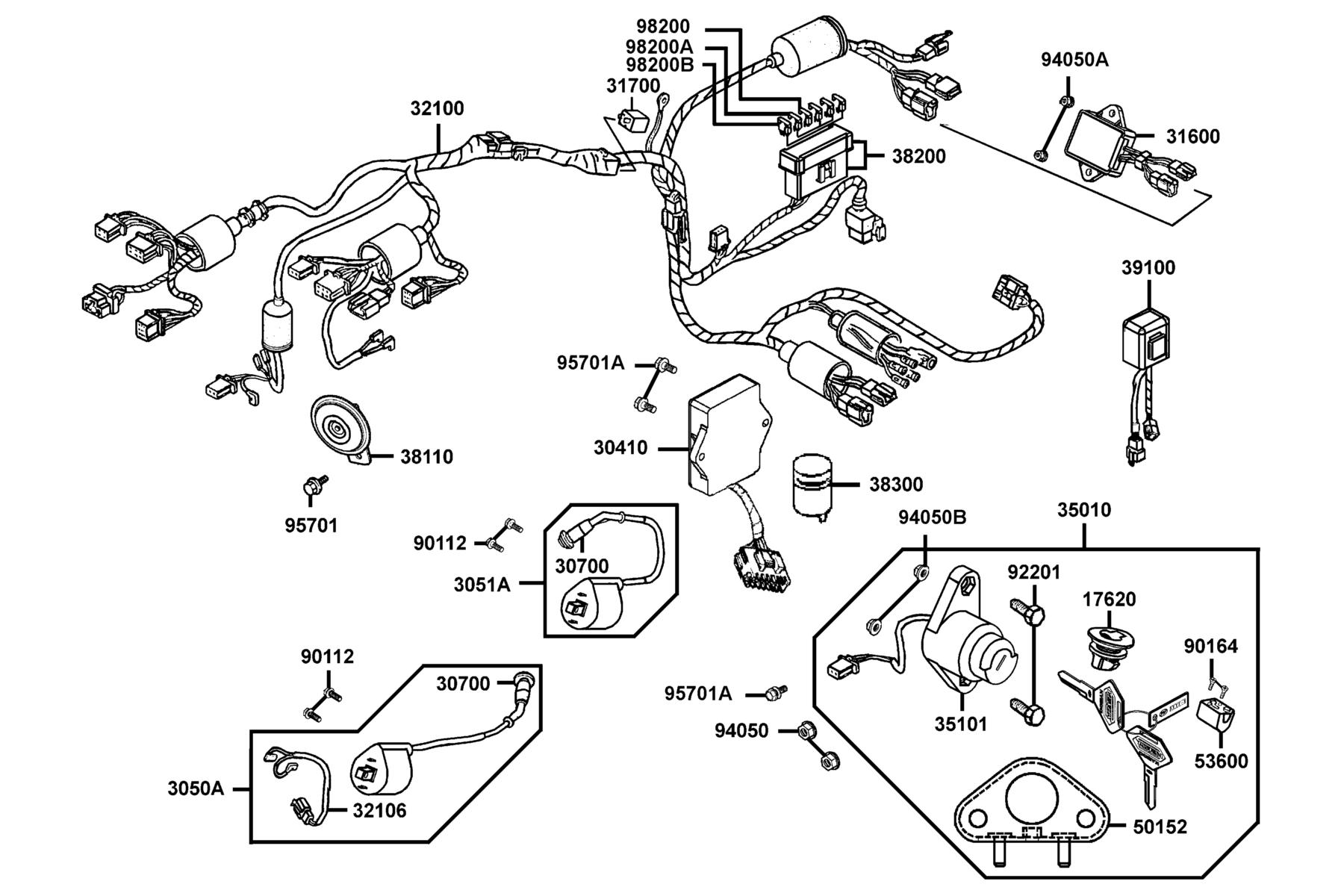 KYMCO VENOX 250 (2008+) Harness Wire parts diagram