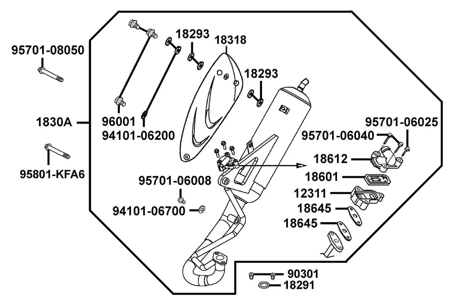 F15 Exhaust Muffler parts diagram