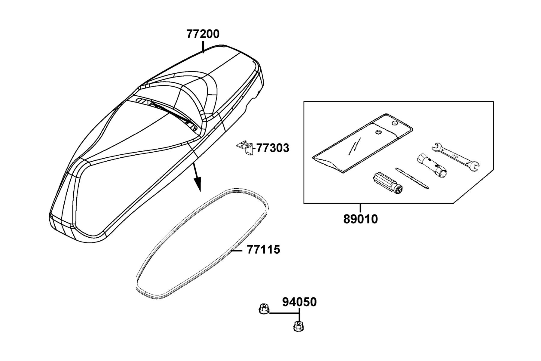 People S 150i ABS(2022) Seat parts diagram