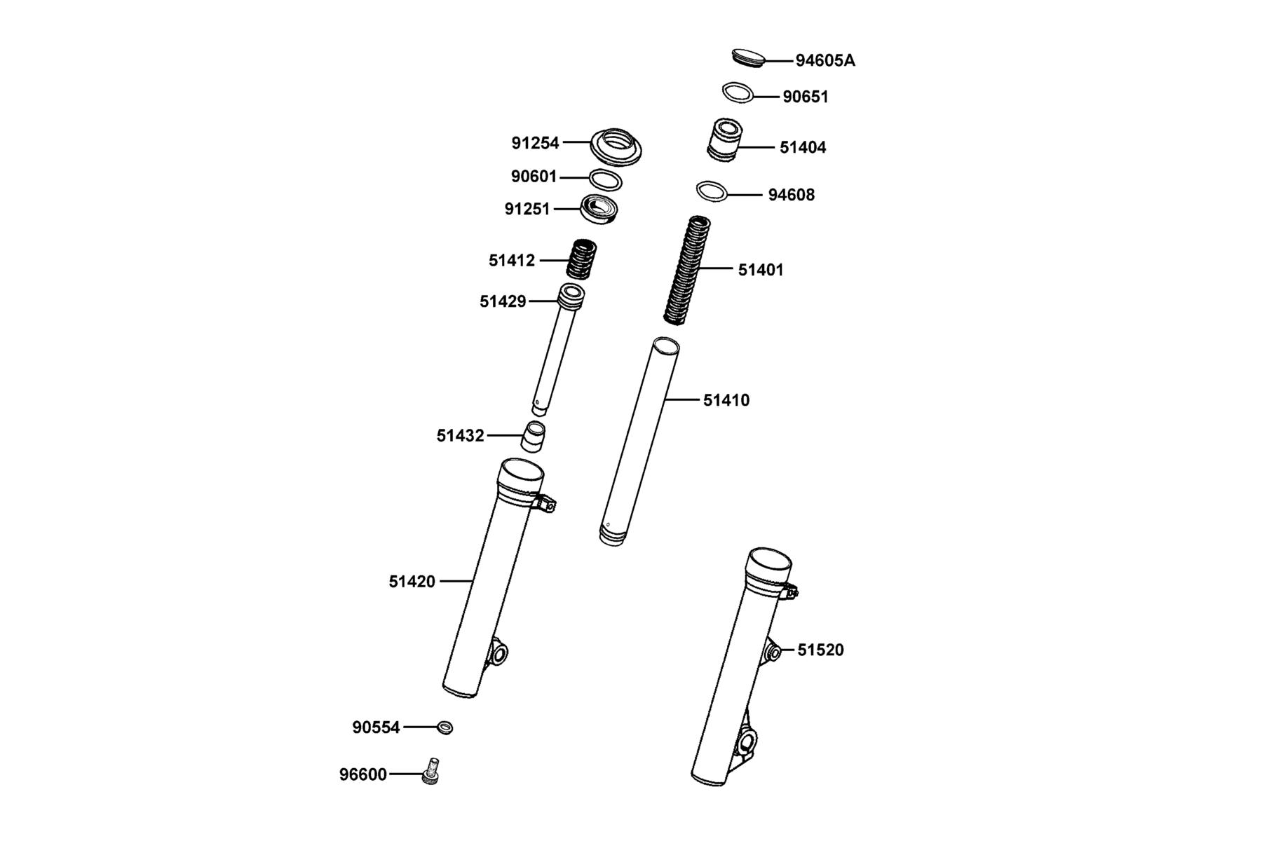 COMPAGNO 110i (2016~) Separated Parts Of Fr Fork parts diagram