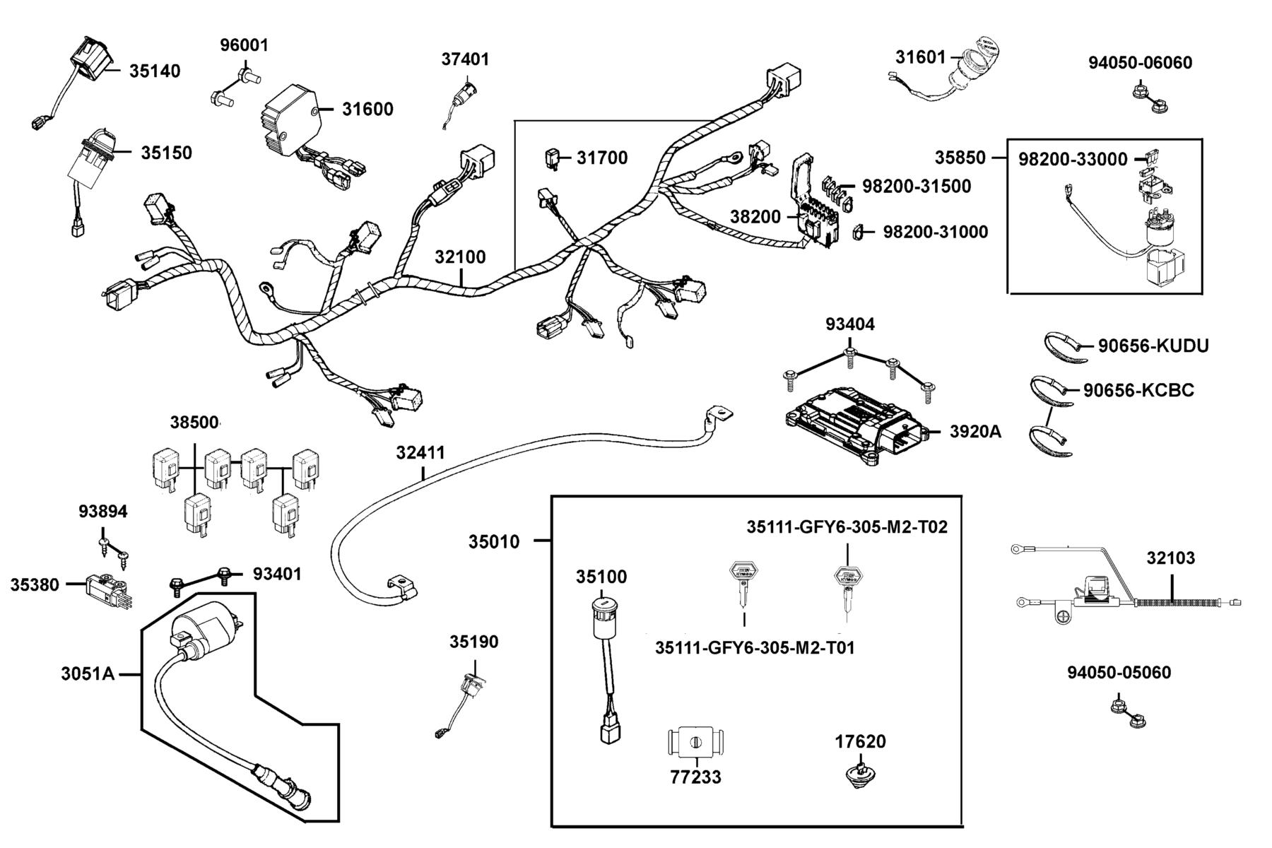 UXV 700i LE EPS (2017~) Harness Wire parts diagram