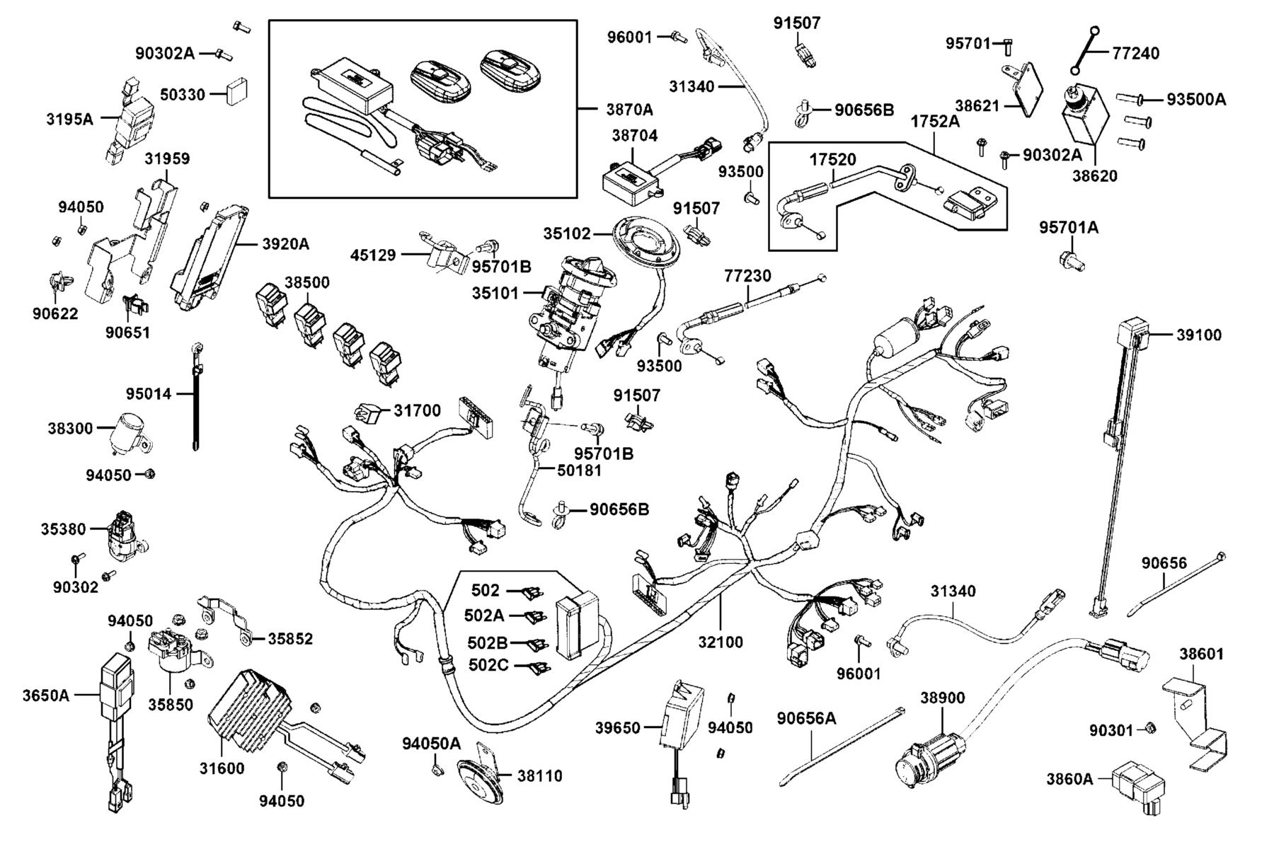 AK550 Wire Harness parts diagram