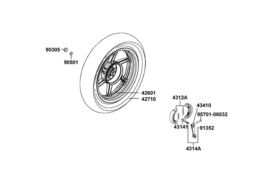 F08 Rear Wheel parts diagram