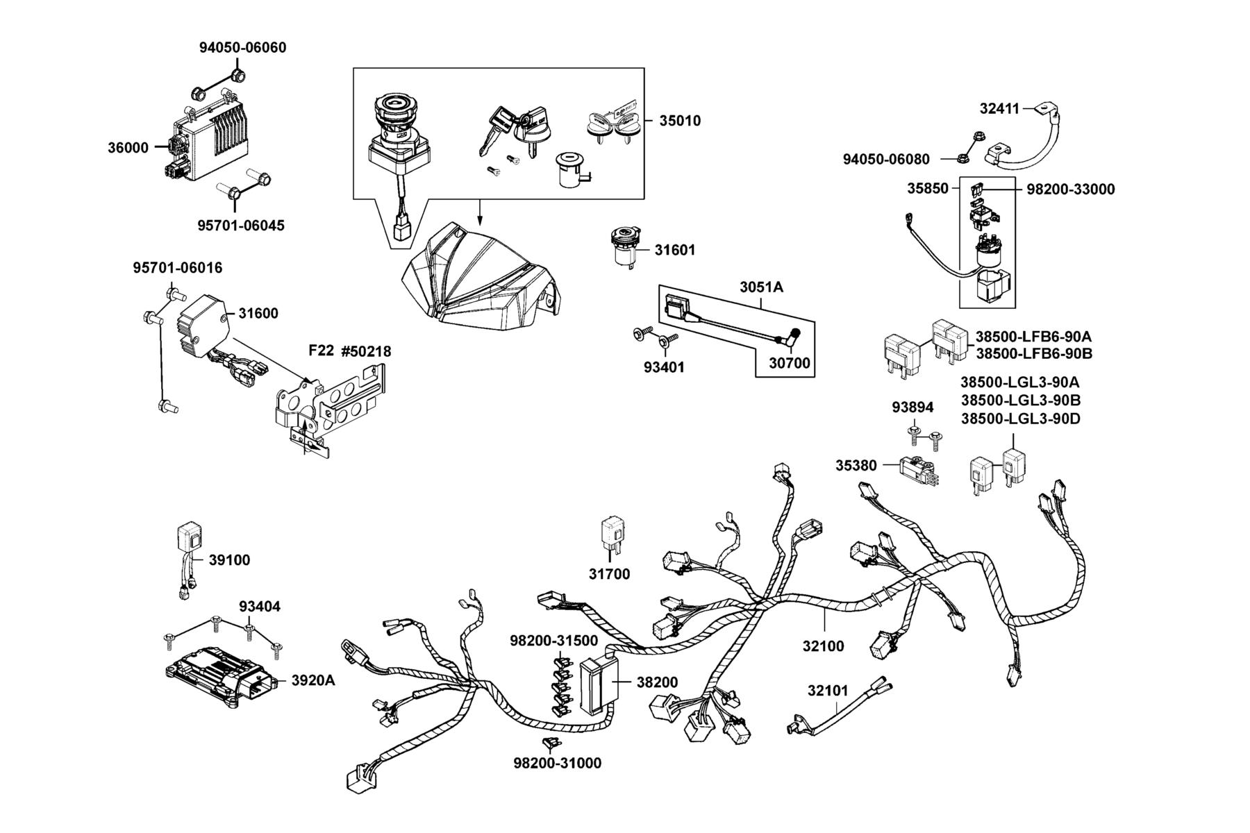 MXU 700i (2017~) Harness Wire parts diagram