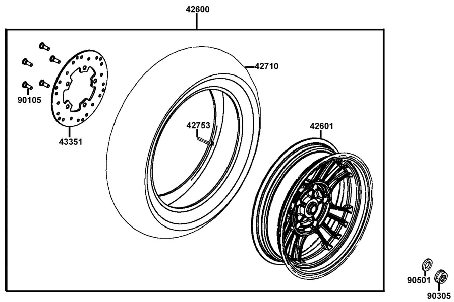 F08 Rear Wheel parts diagram