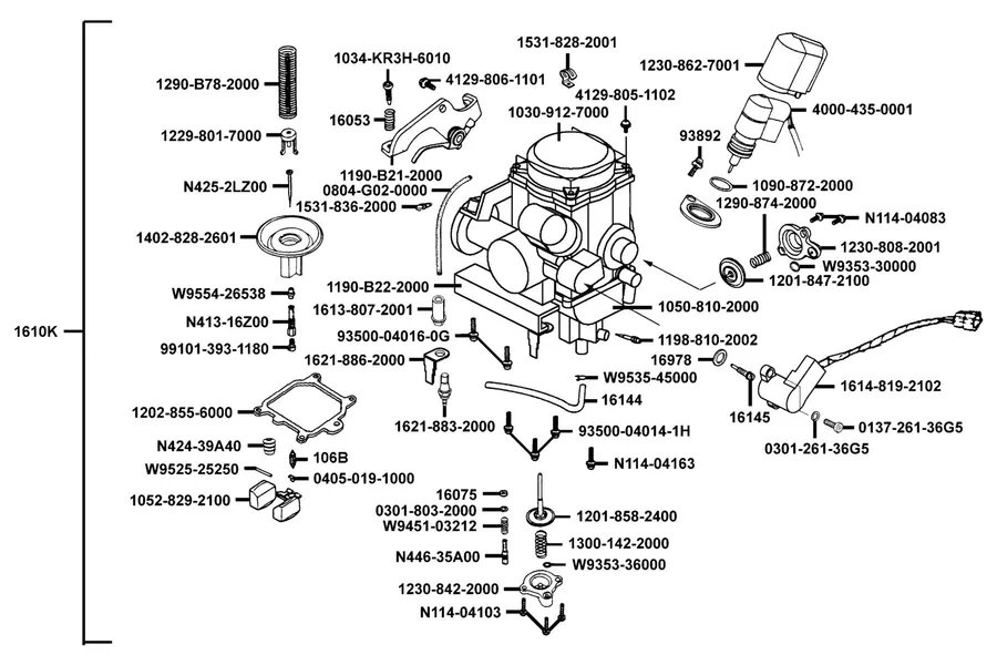 E09 Carburetor parts diagram