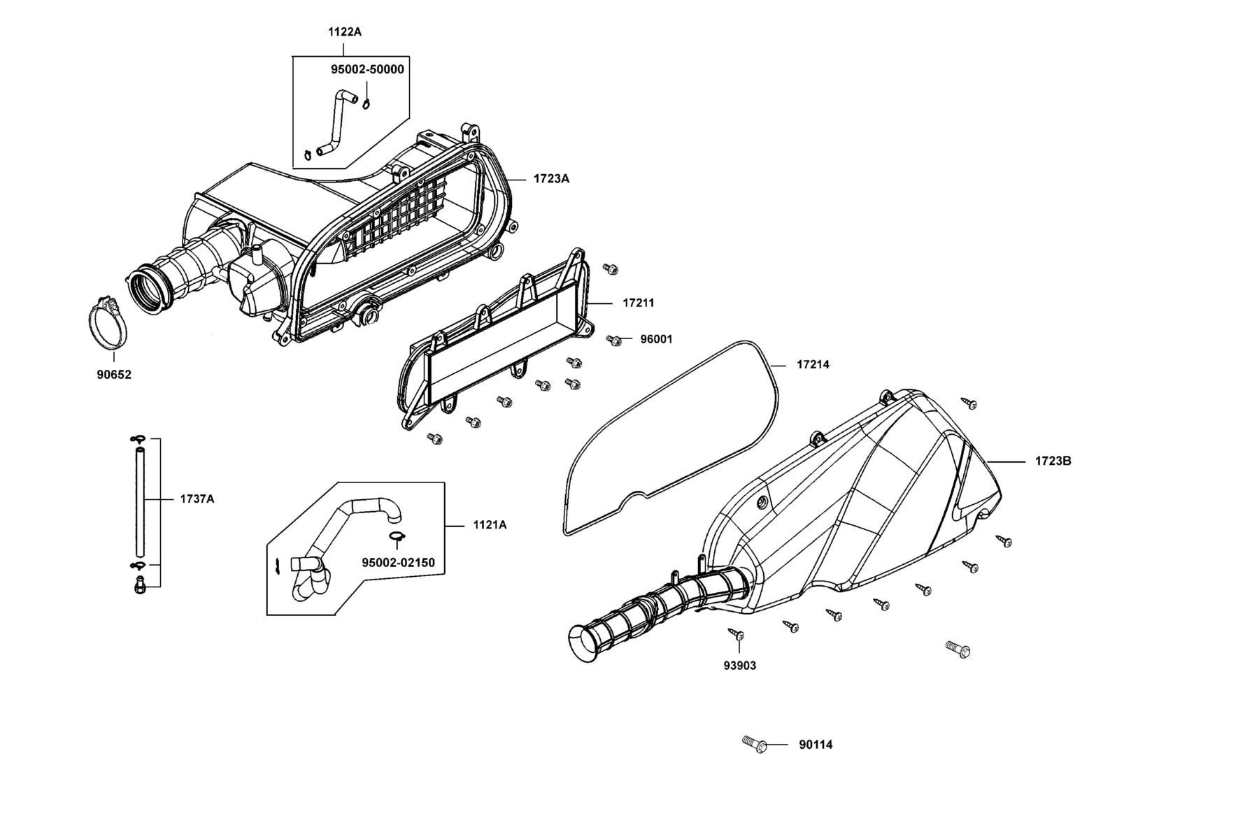 PEOPLE GTi 300 (2016~) Air Cleaner parts diagram