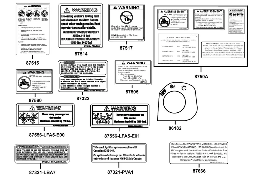 F23 Caution Label parts diagram