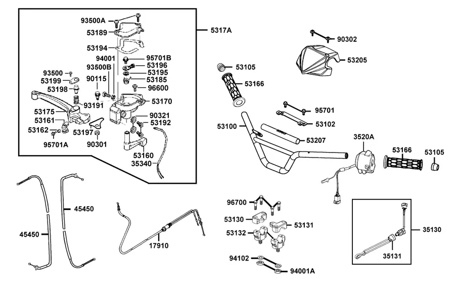 F02 Handle Steering parts diagram