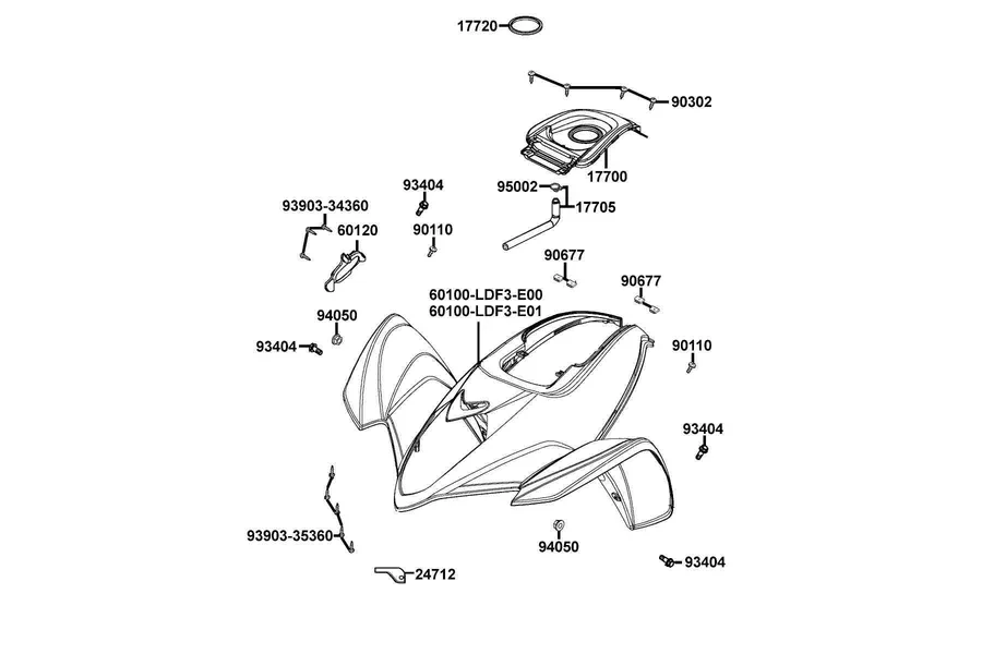 F05 Fender Front parts diagram