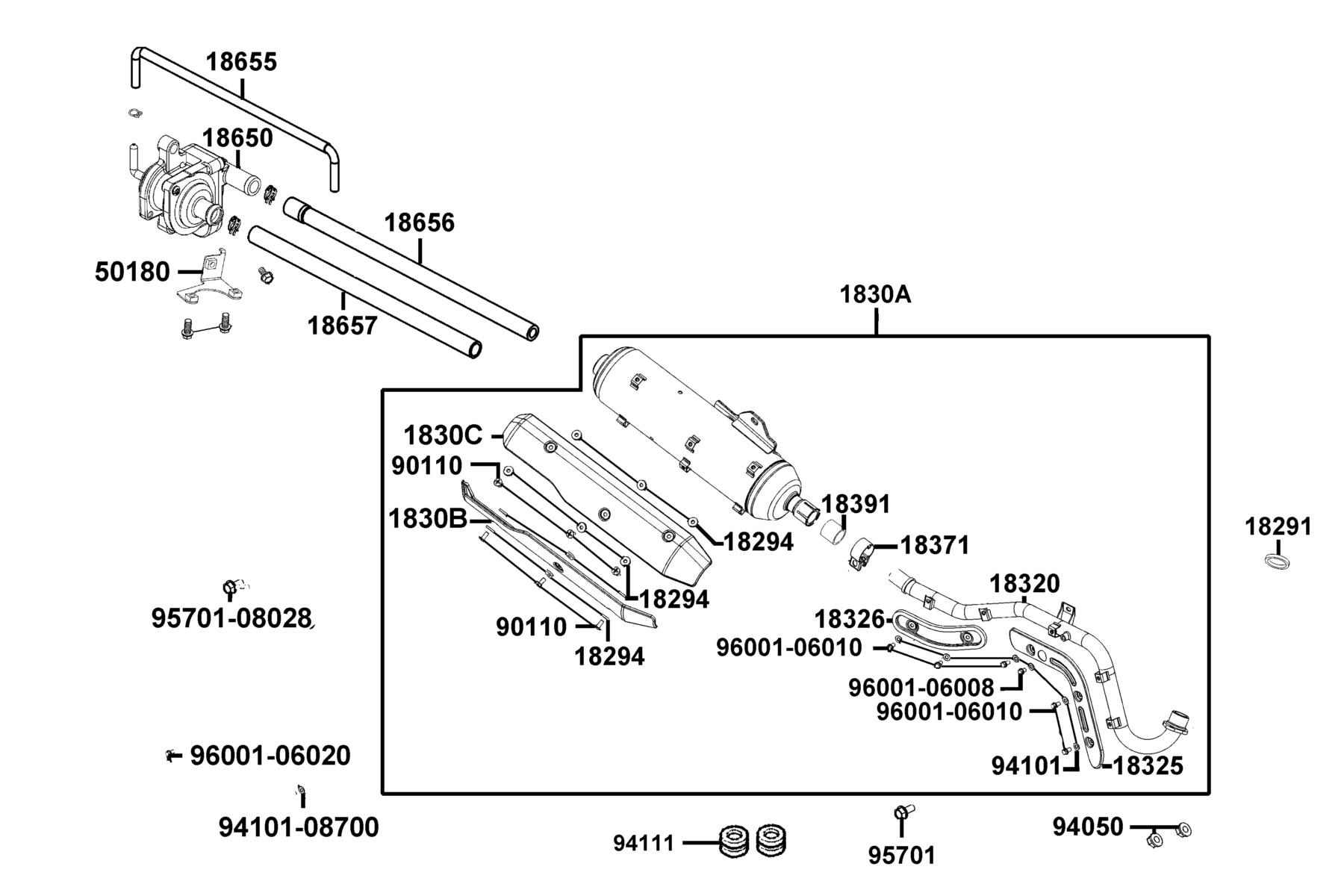 K-PIPE 125(2019~) Muffler parts diagram