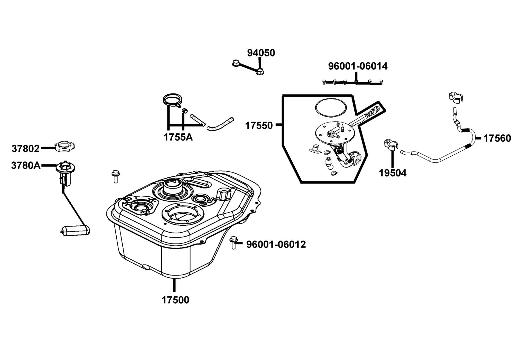 LIKE 200(2010~) Fuel Tank parts diagram