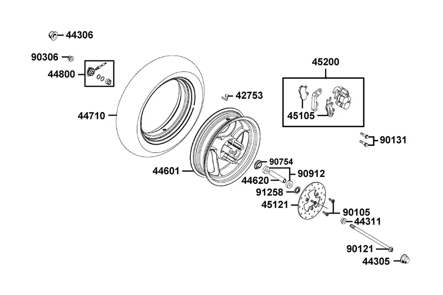 F07 Front Wheel parts diagram