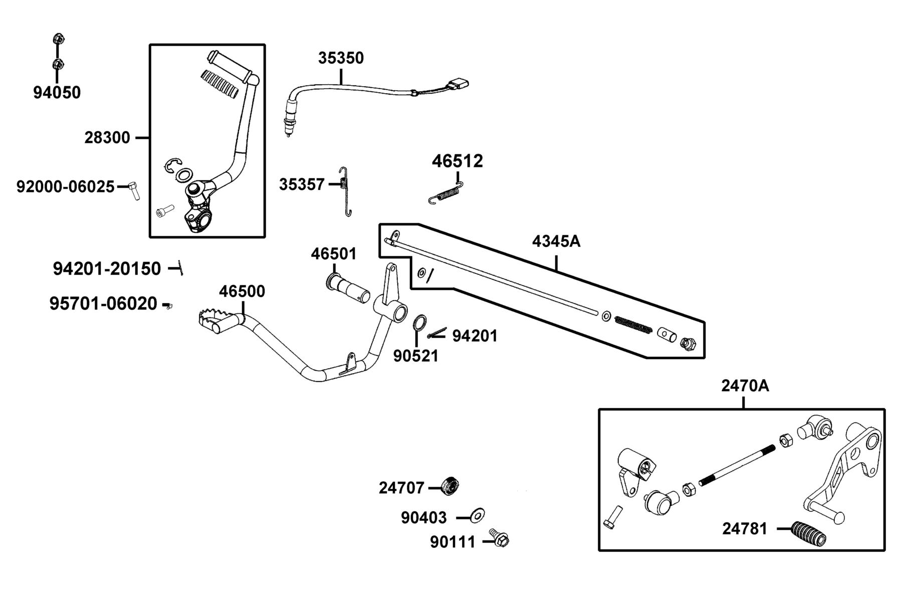 K-PIPE 125(2022) Starter Kick parts diagram