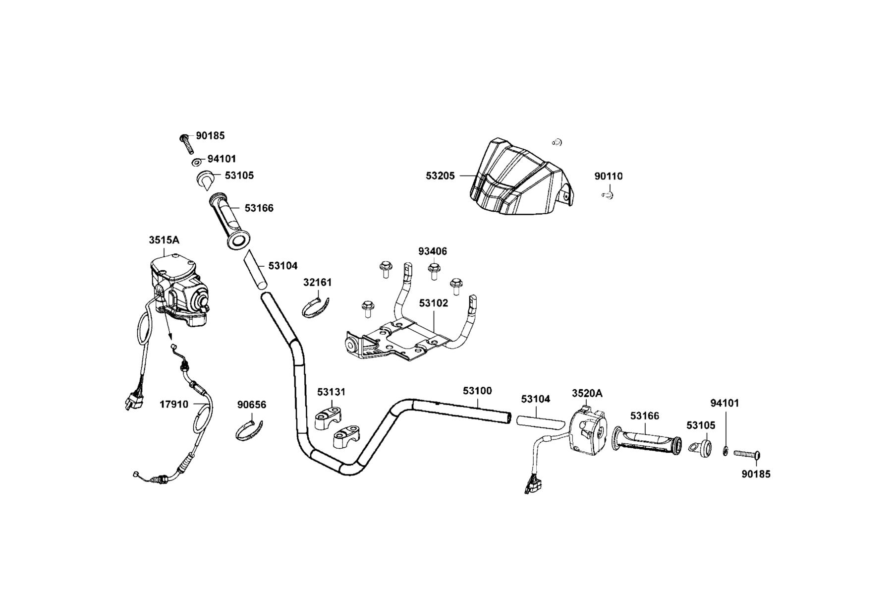 MXU 700i (2022) Handle Steering parts diagram