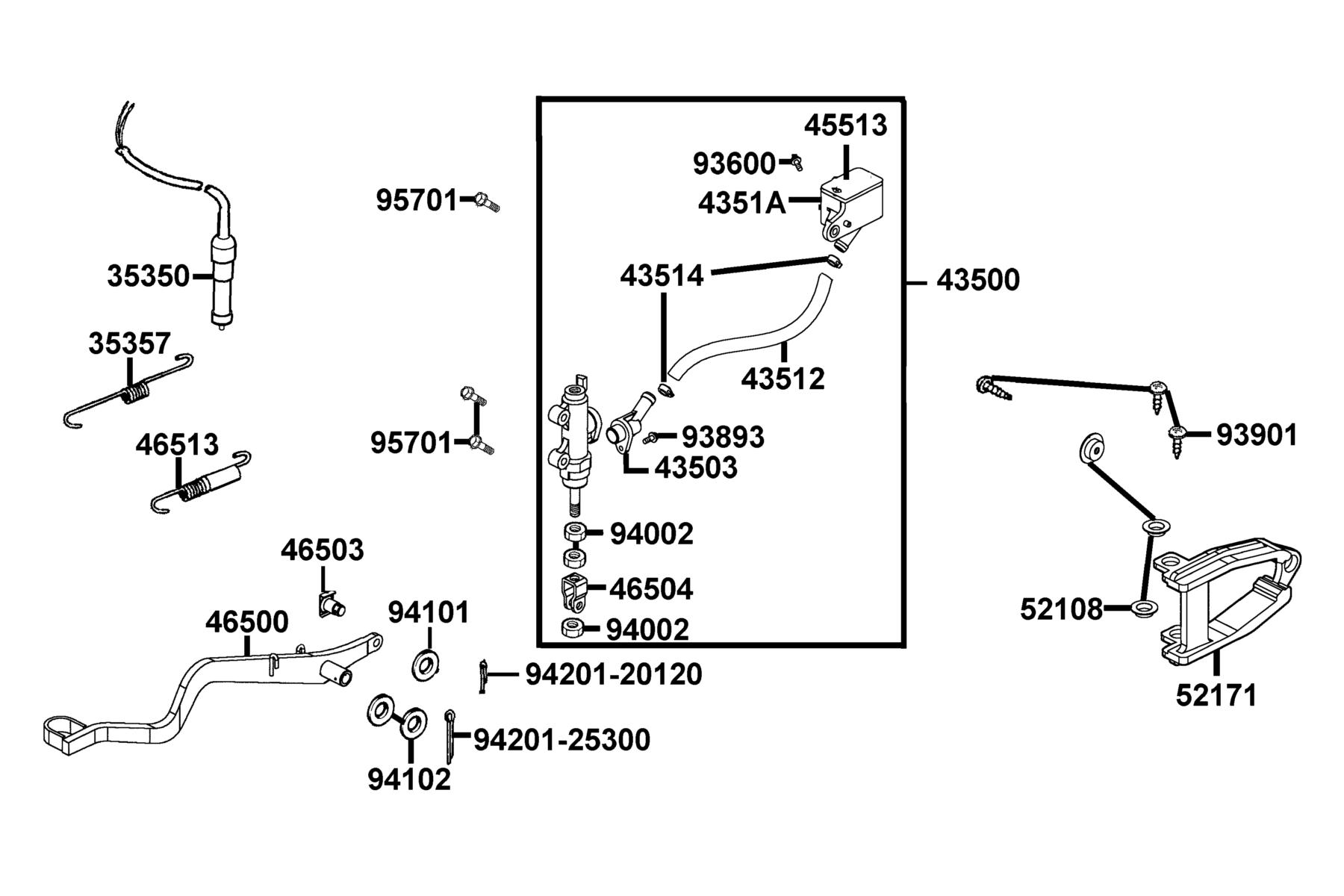 Mongoose 270(2020) Master Cylinder Rear parts diagram
