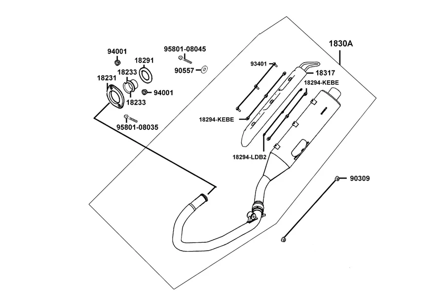 F15 Exhaust Muffler parts diagram