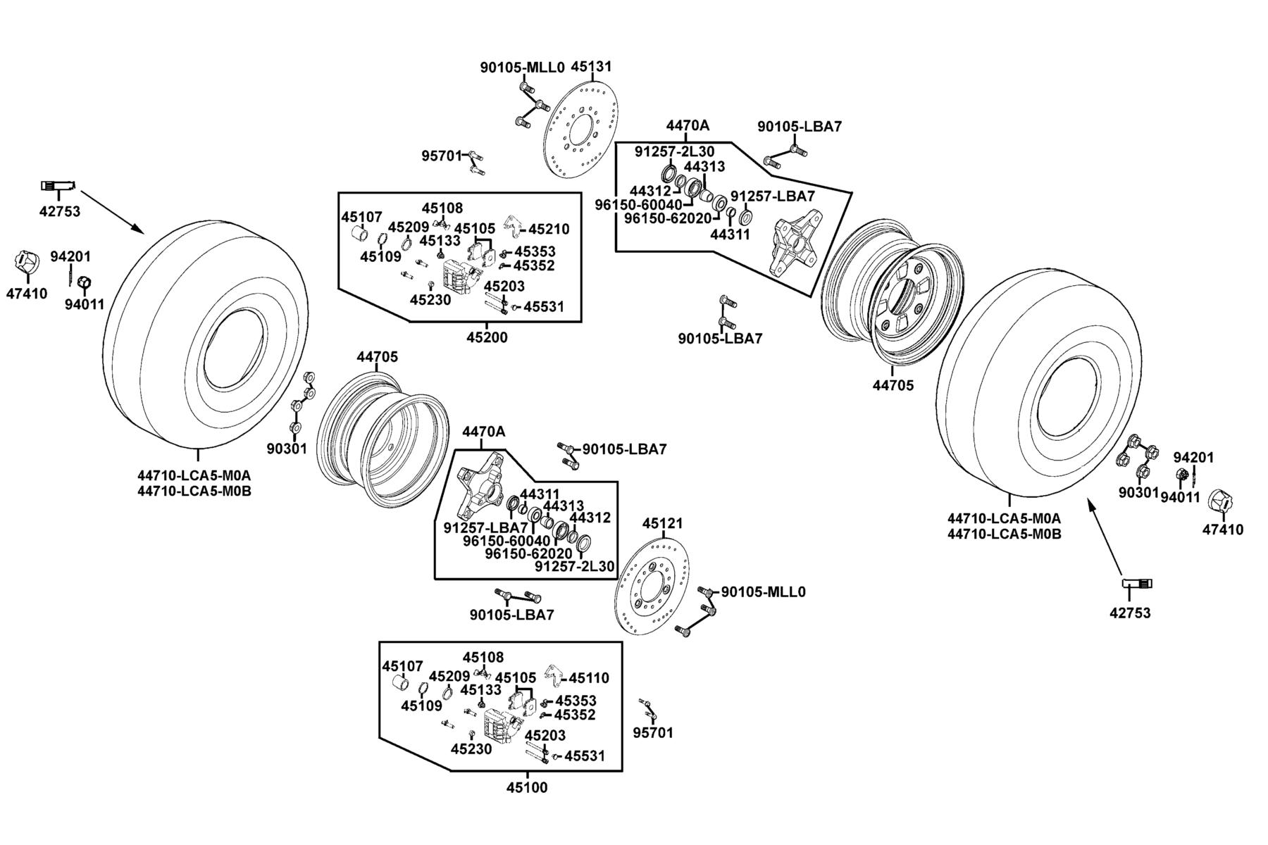 MXU 270(2019) Front Wheel parts diagram
