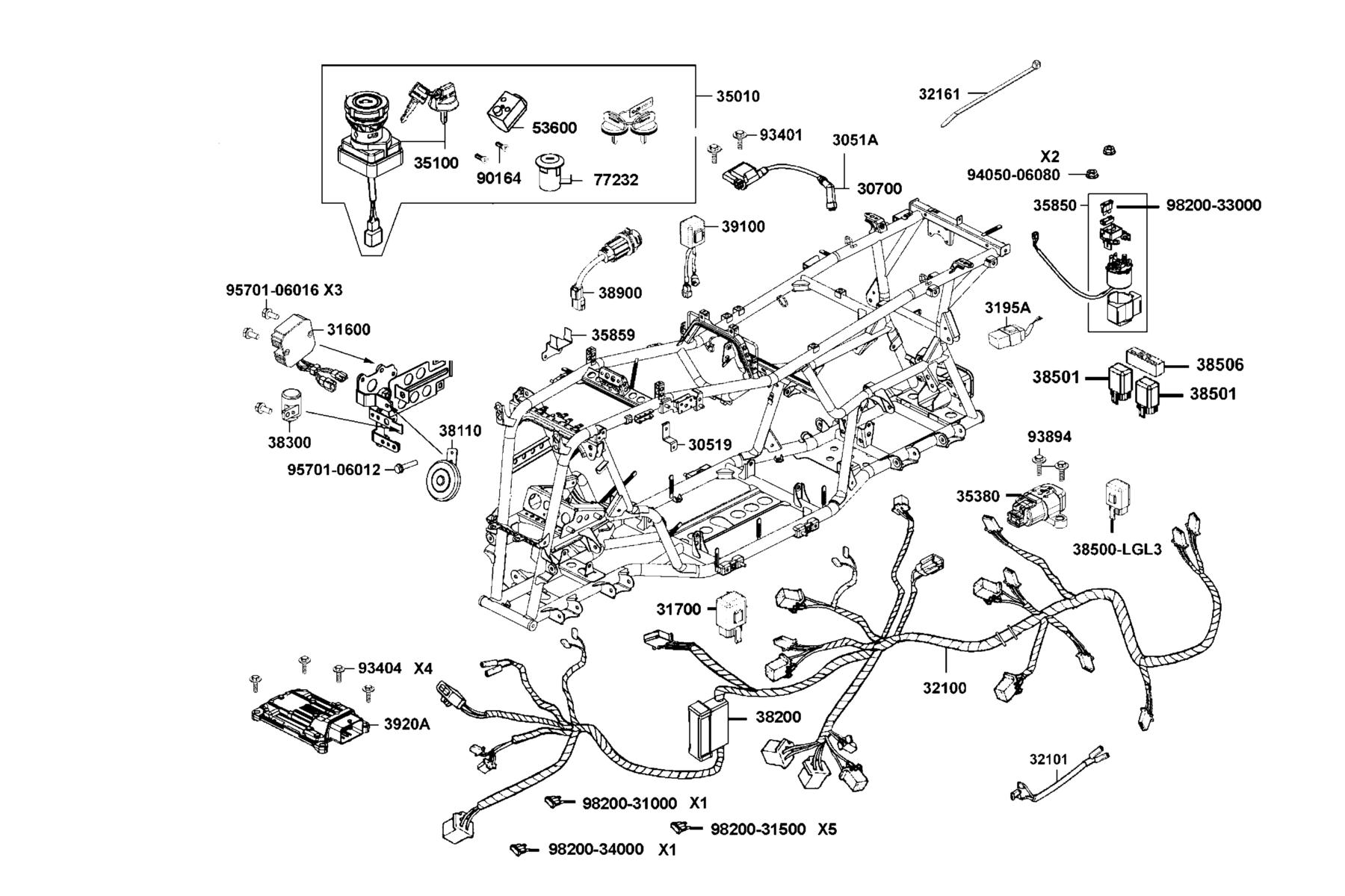 MXU 700(2020) Harness Wire parts diagram