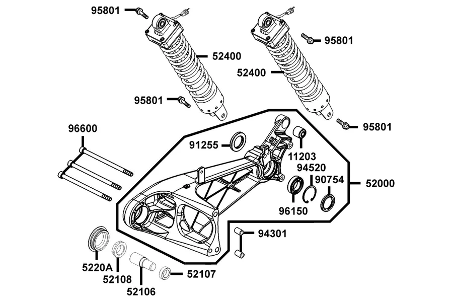 F16 Rear Cushion parts diagram