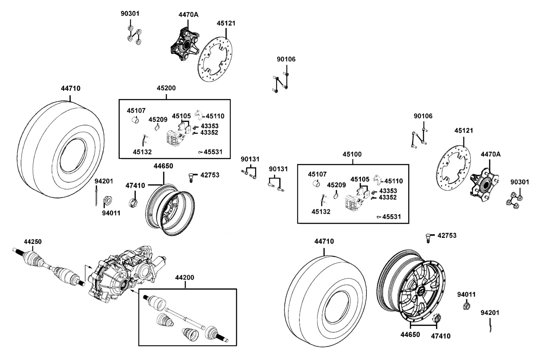 MXU 700i(2019) Front Wheel parts diagram