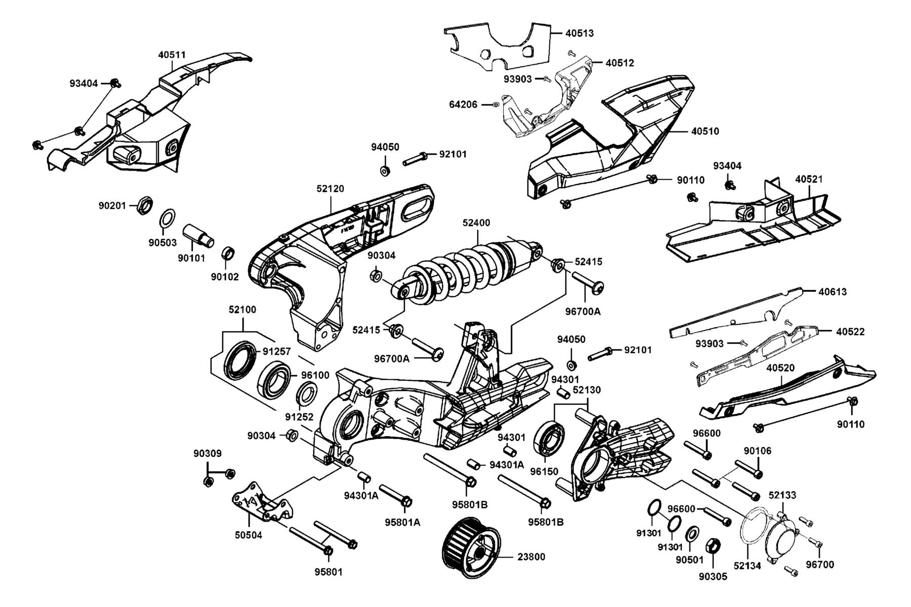AK550 Rear Cushion parts diagram