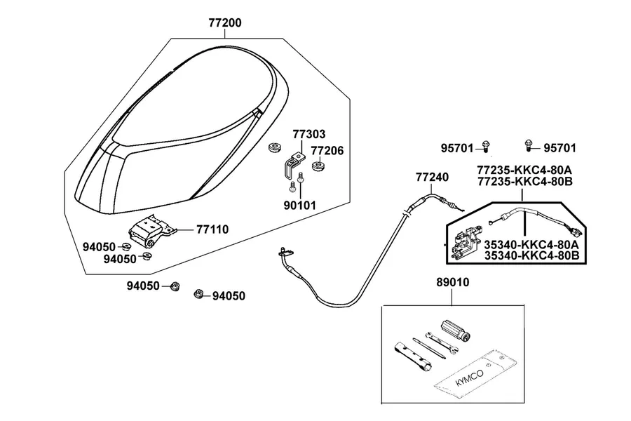 F09 Seat parts diagram