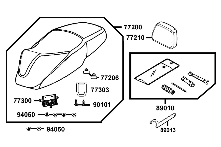 F09 Seat parts diagram