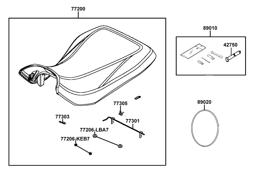 F09 Seat parts diagram