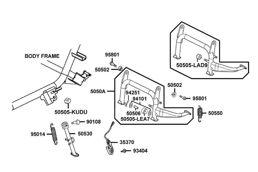 F15 Stand and Kick Starter Arm parts diagram
