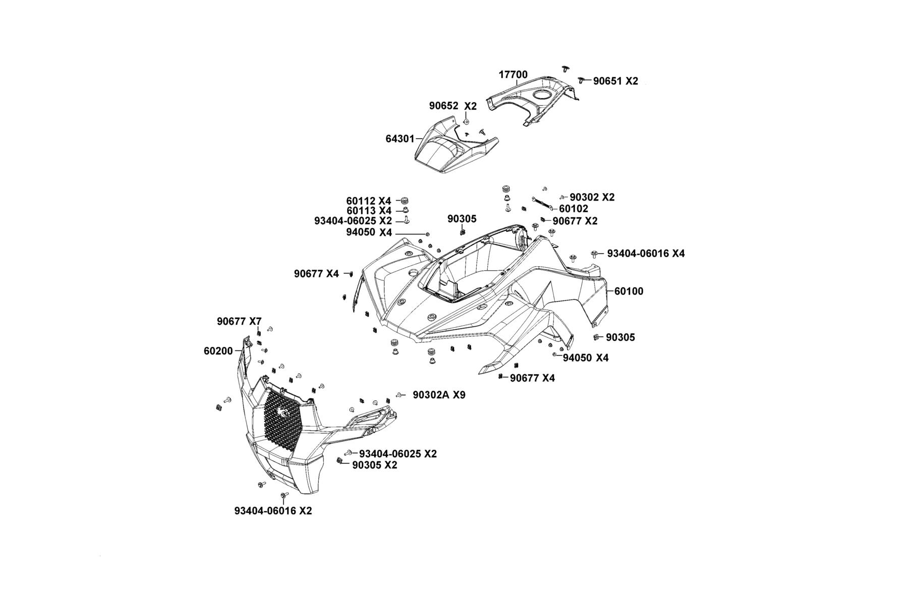 MXU 270I EURO 2026MY Fender Front parts diagram