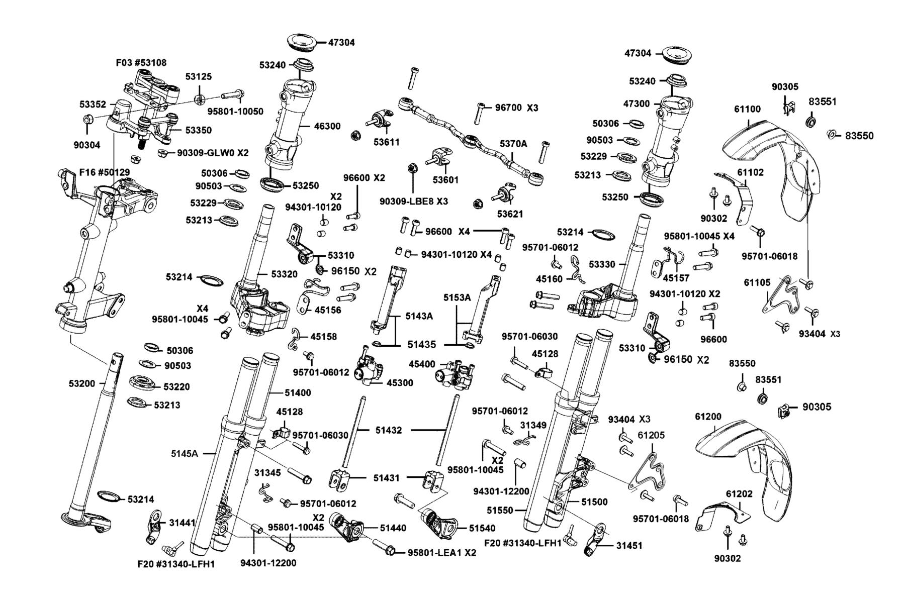 CV3 2023 Front Cushion parts diagram