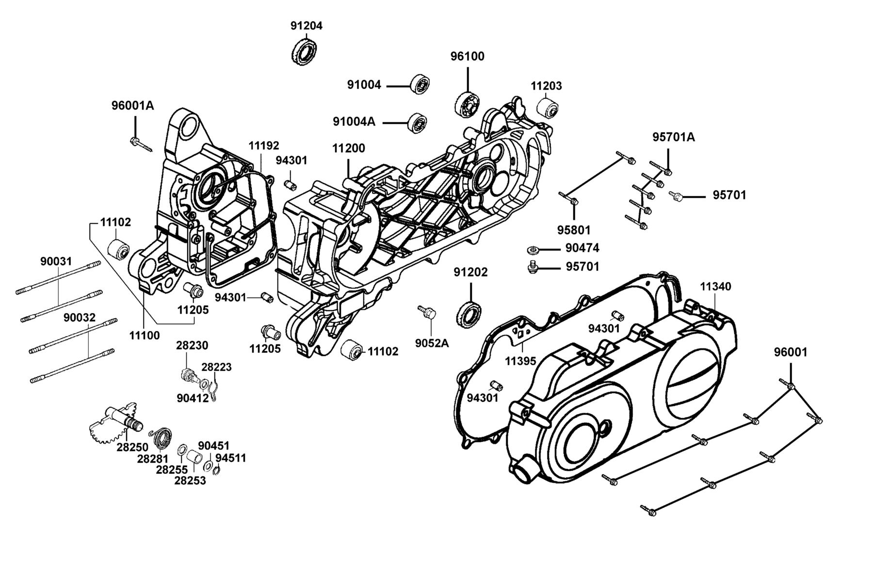 Mongoose 70s (2022) Crank Case parts diagram