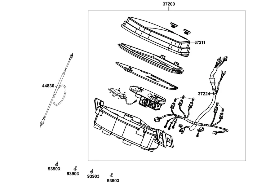 F02 Speedometer parts diagram