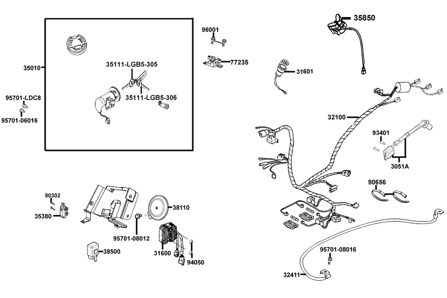 F19 Wire Harness parts diagram