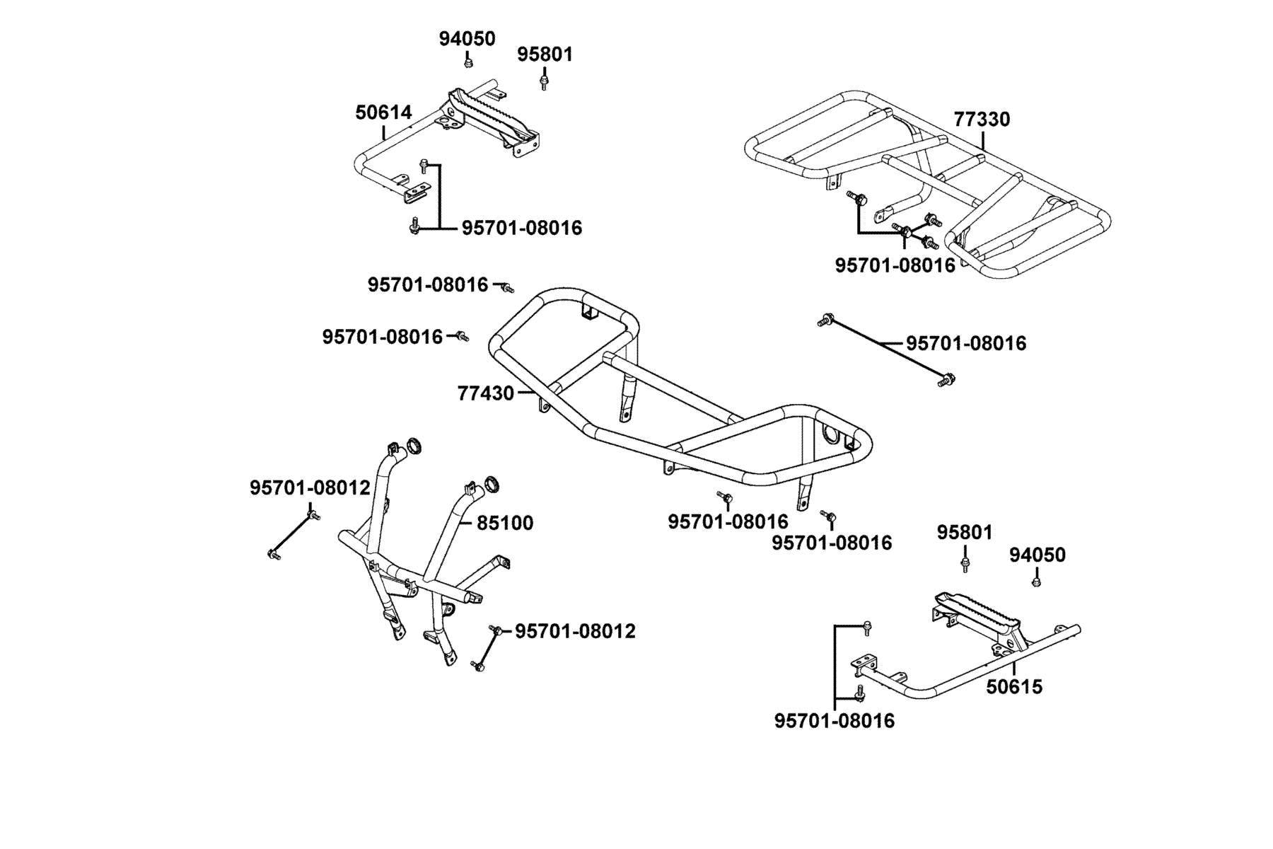 KYMCO MXU 250 (2007-2007) Carrier Luggage parts diagram