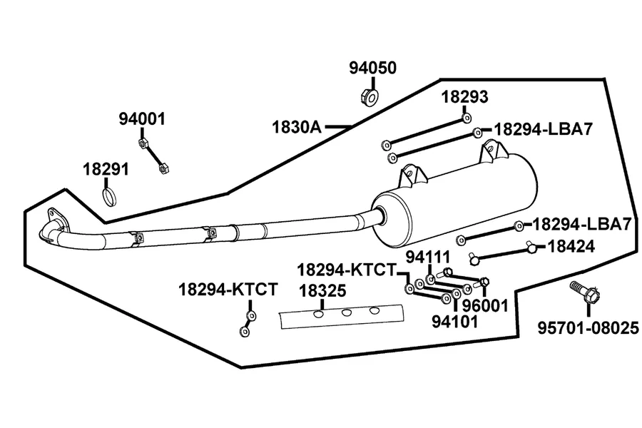F14 Exhaust Muffler parts diagram