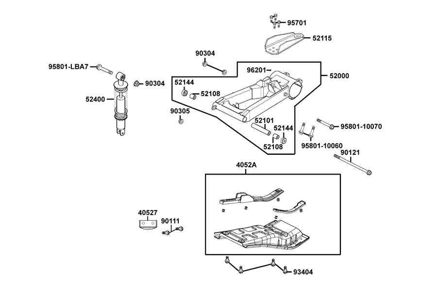 F18 Rear Fork parts diagram