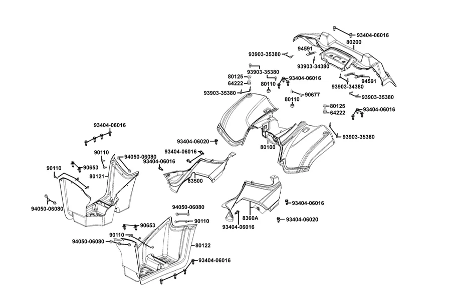 F12 Fender Rear parts diagram