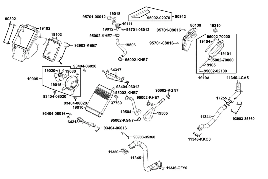 F23 Radiator parts diagram