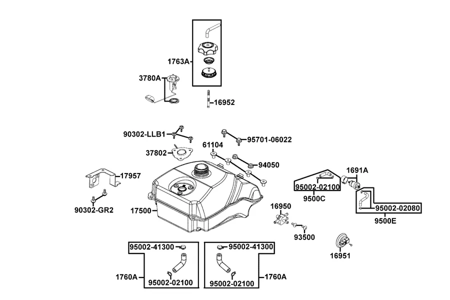 F10 Fuel Tank parts diagram