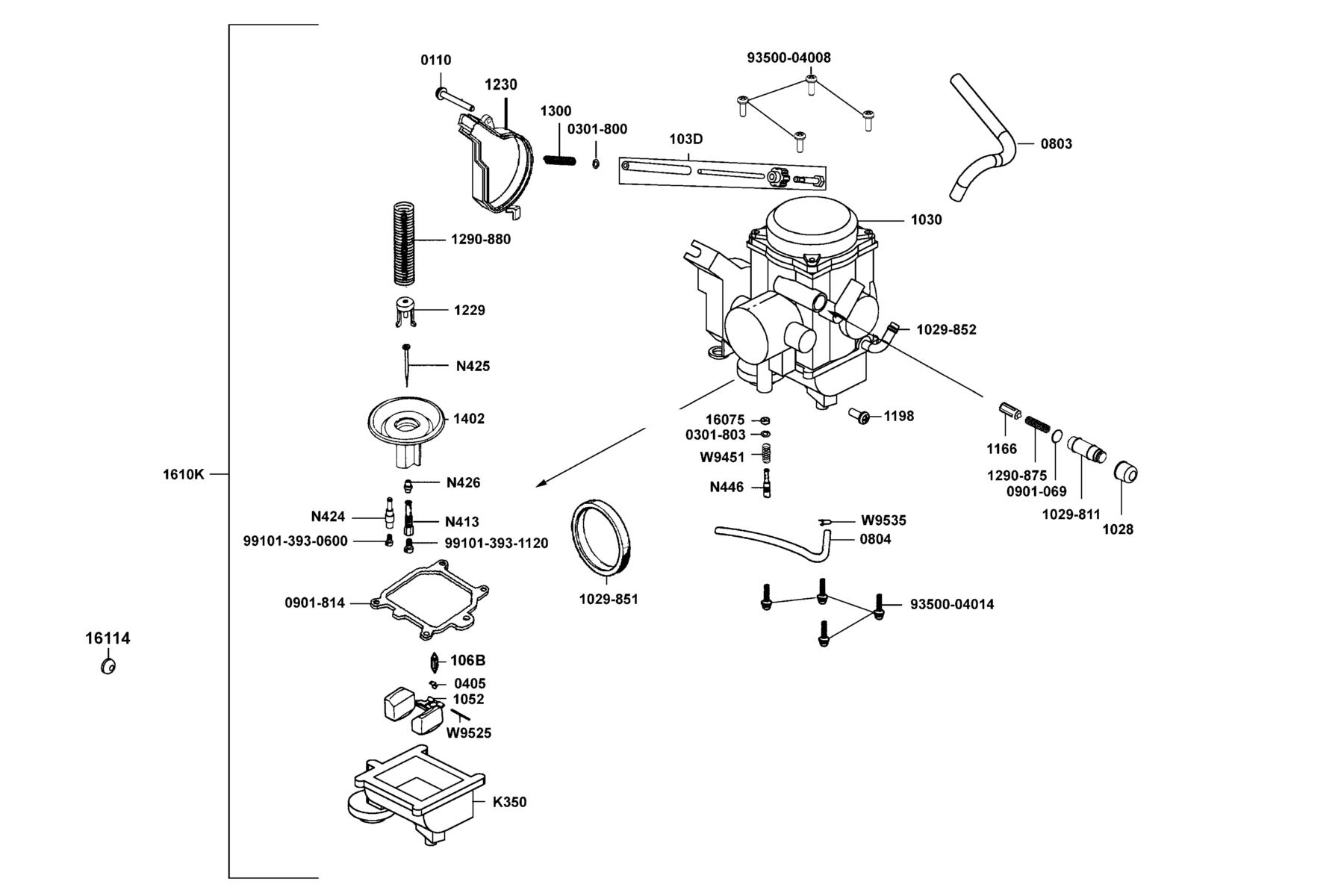 Mongoose 270(2020) Carburetor parts diagram
