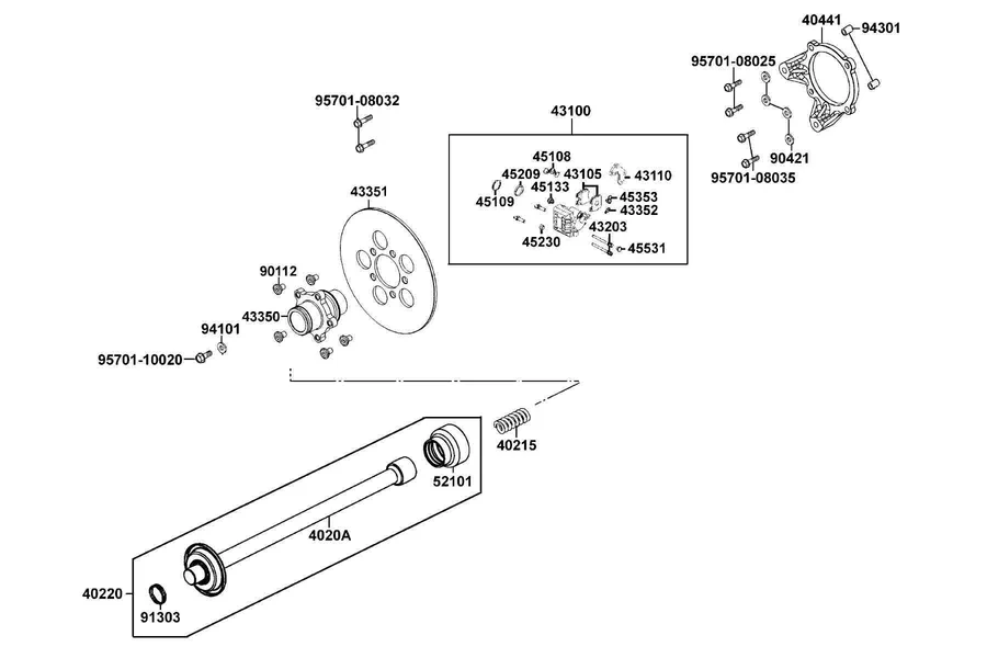 F18 Caliper Assy Rear parts diagram
