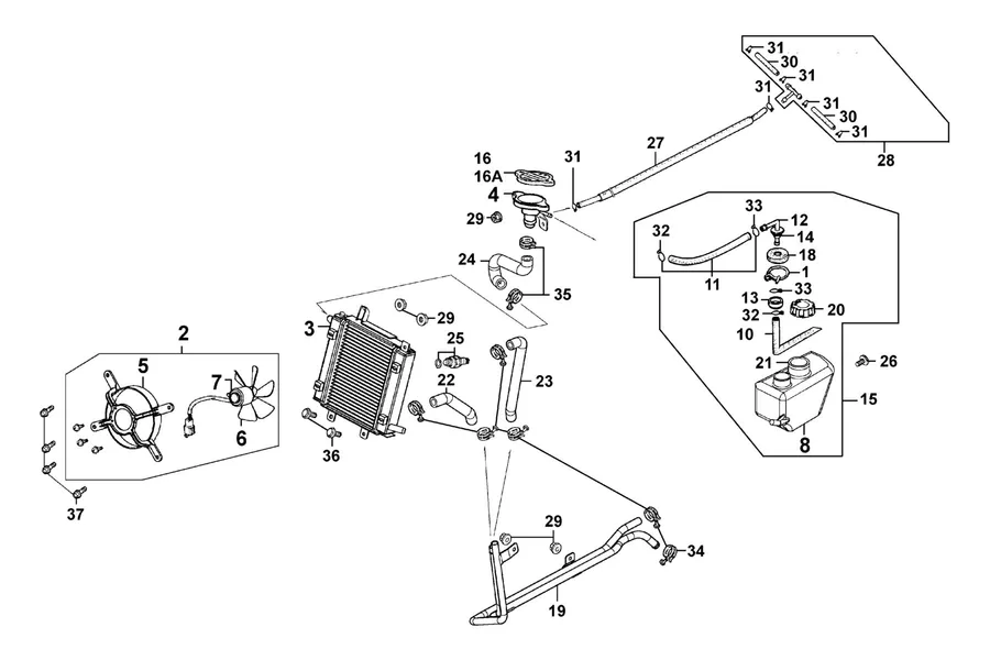 F21 Radiator parts diagram