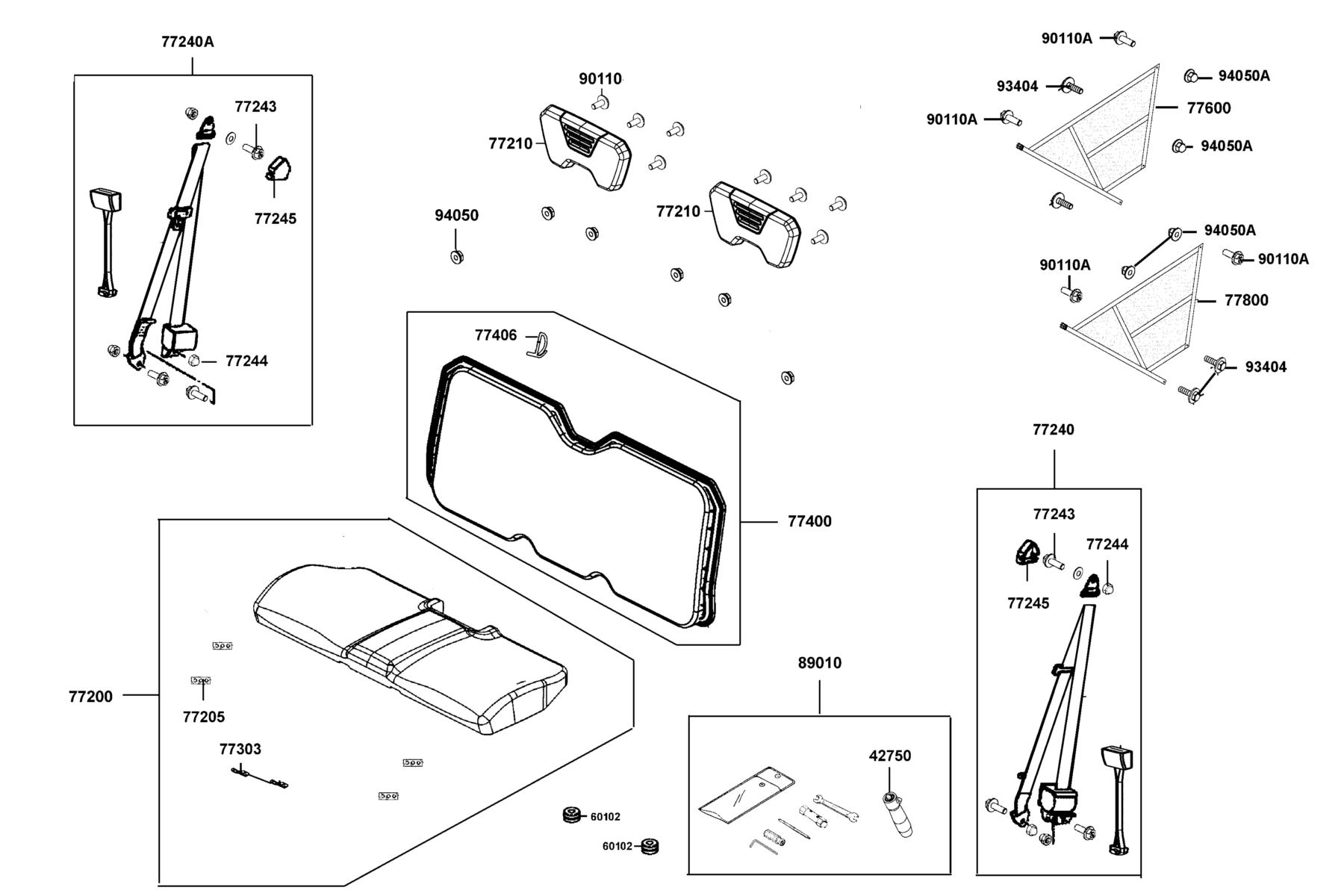 UXV 450i LE(2019) Seat Assy parts diagram