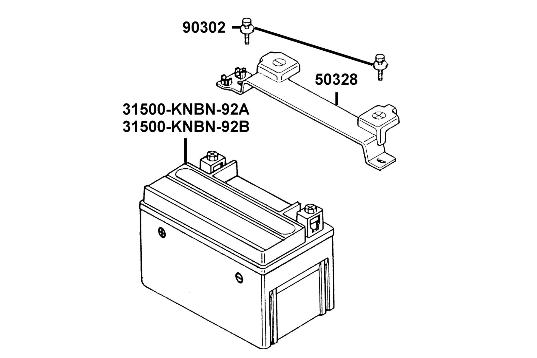KYMCO Mongoose 90 S (2014) Battery parts diagram