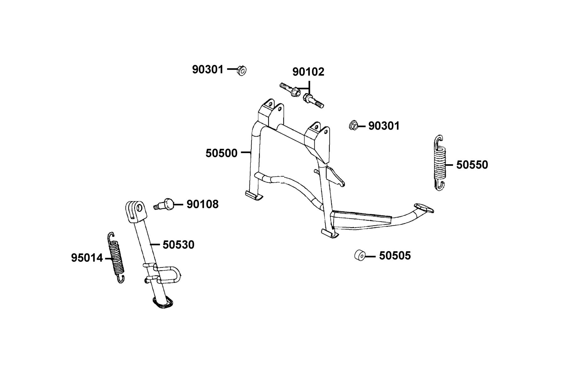 Super 8 50 MY2026 Stand ● Kick Starter Arm parts diagram