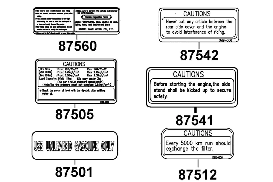 F24 Caution Label parts diagram